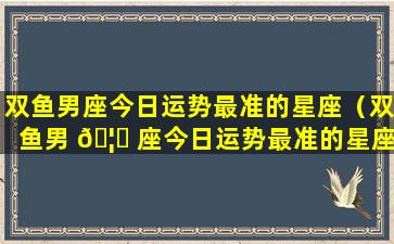 双鱼男座今日运势最准的星座（双鱼男 🦅 座今日运势最准的星座是什么）